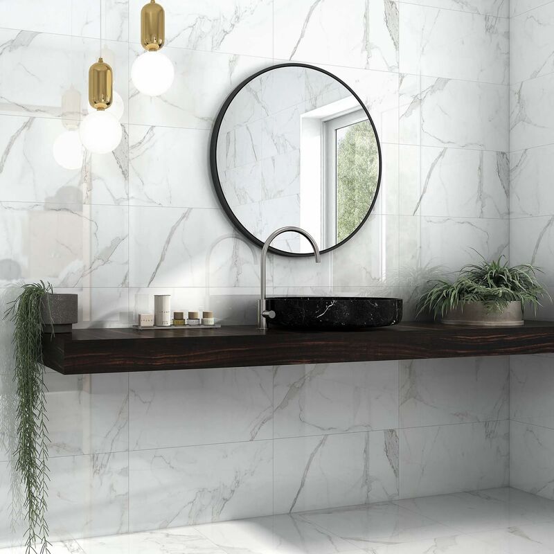 CERÁMICO ESMALTADO CARRARA BRILLO 30X60 CM