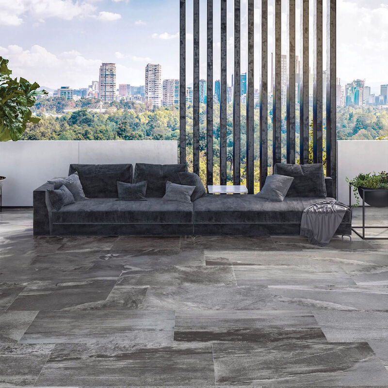 SEMIGRES ESMALTADO ARDESIA DARK GRAY MATE 60X120 CM
