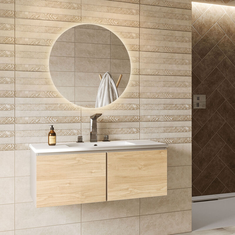 CERÁMICO ESMALTADO MAGMA BEIGE DECO MATE 18.7X46.6 CM