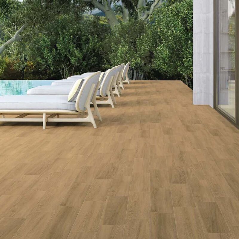 SEMIGRES ESMALTADO FORT WOOD BROWN MATE 18X50 CM
