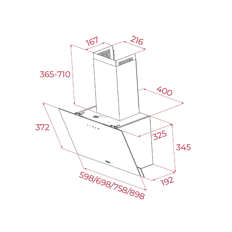 CAMPANA DE PARED DVN 97050 TTC BK 89.8X19.2X68.5 CM