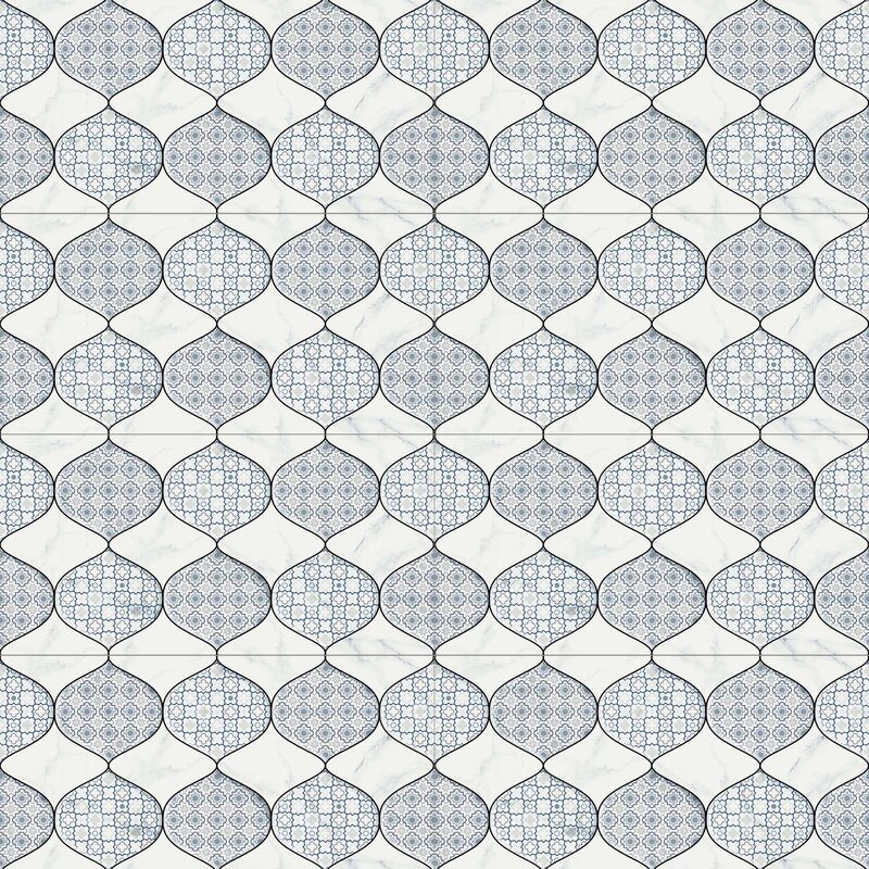 CERÁMICO ESMALTADO NIVAL HEXA WHITE BRILLO 30X60 CM