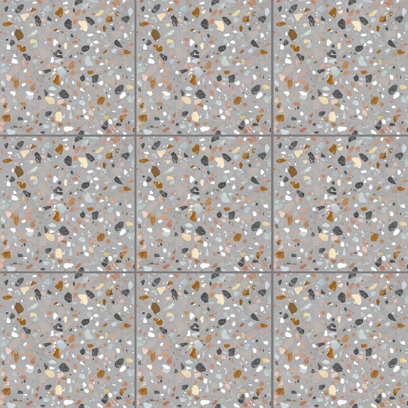 PORCELANATO ESMALTADO ORBIT TERRAZO GREY MATE 60X60 CM