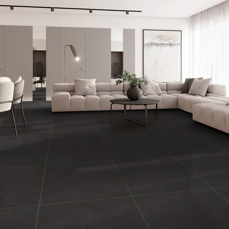 GRES PORCELÁNICO ESMALTADO KLASSIC BLACK MATE 60X60 CM