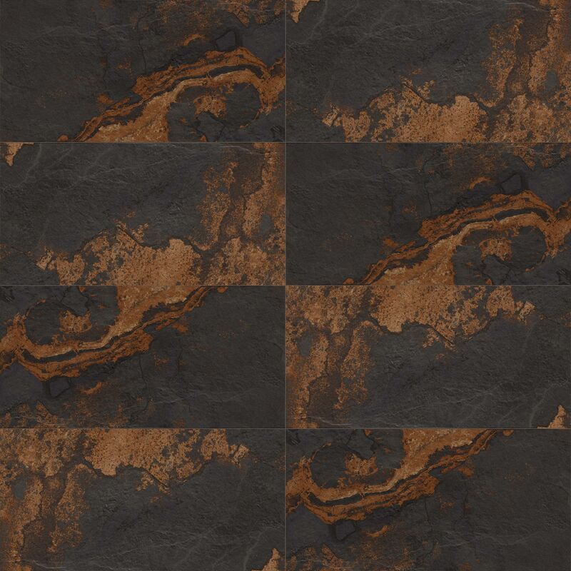 SEMIGRES ESMALTADO STONE CAVE BLACK RÚSTICO 45X90 CM