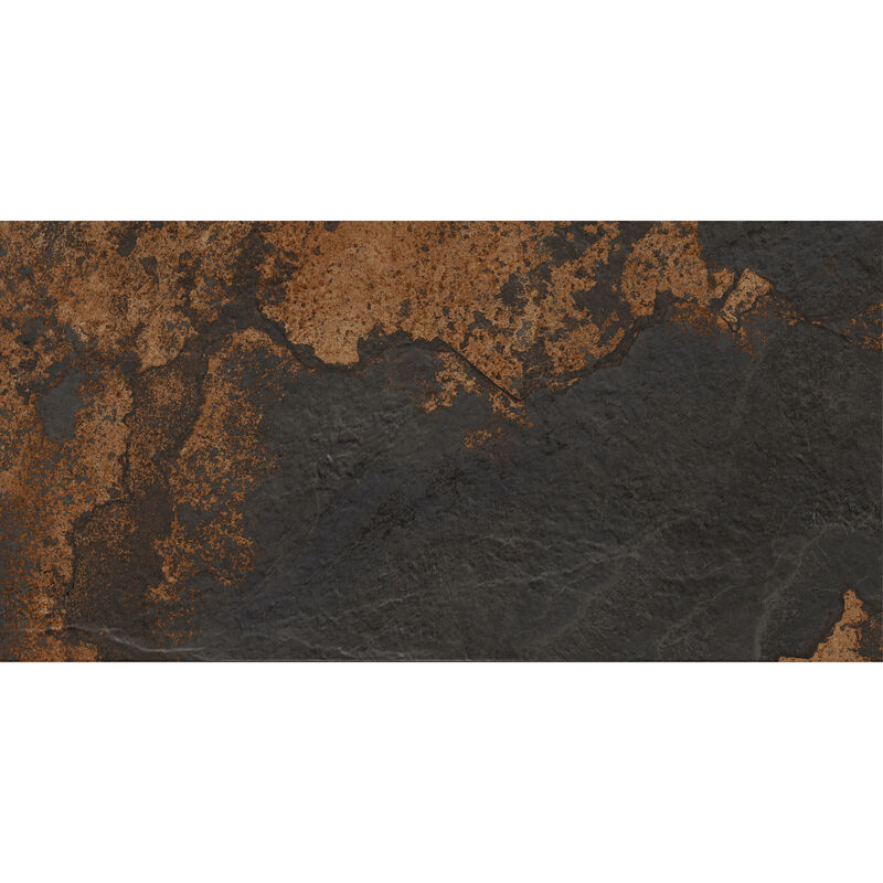 SEMIGRES ESMALTADO STONE CAVE BLACK RÚSTICO 45X90 CM