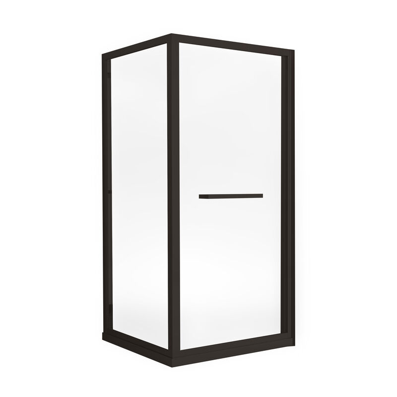 KLIPEN MAMPARA PARA DUCHA ESQUINADA TIPO CABINA STELLAR NEGRO MATE 90X90X198CM 8MM