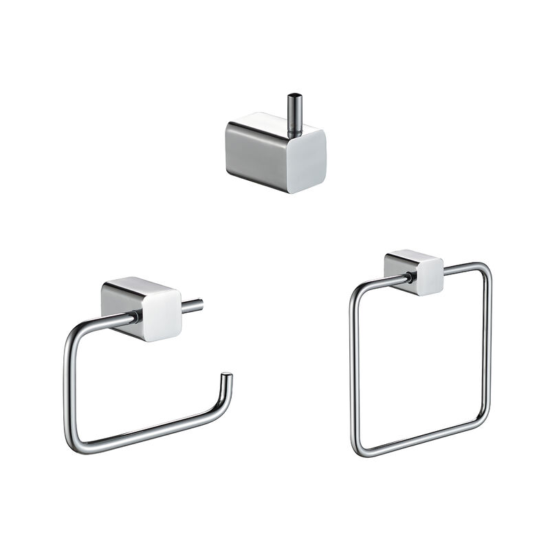 SET DE ACCESORIOS 3 PIEZAS LIFE CR (1 PERCHERO, 1 PORTARROLLO Y 1 TOALLERO DE MANO)