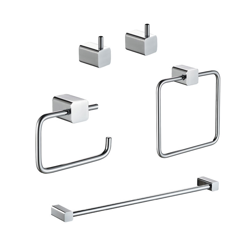 SET DE ACCESORIOS 5 PIEZAS LIFE CR(2 PERCHEROS, 1 PORTARROLLO, 1 TOALLERO DE MANO Y