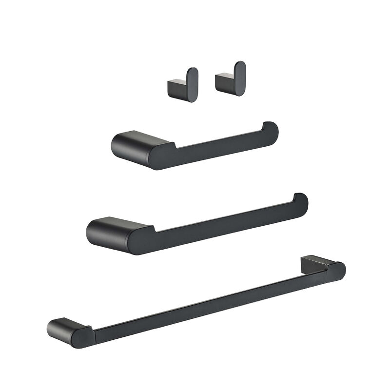 SET DE ACCESORIOS 5 PZAS STYLE NEG MATE (2PERCHEROS,1 PORTARROLLO ,1 TOALLERO DE MAN