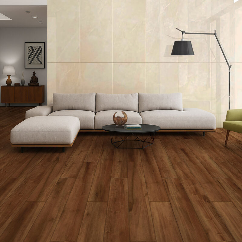 GRES PORCELÁNICO ESMALTADO MADERO CASTAÑO MATE 20X122 CM