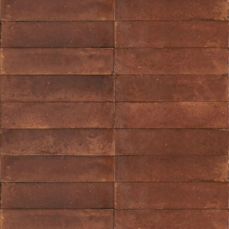 PORCELANATO ESMALTADO LUME CARAMEL MARRÓN BRILLO 6X24 CM