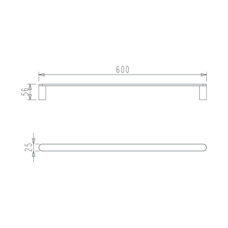 TOALLERO BARRA 60CM CENTURY REDONDO A PARED DARK ROSE GOLD