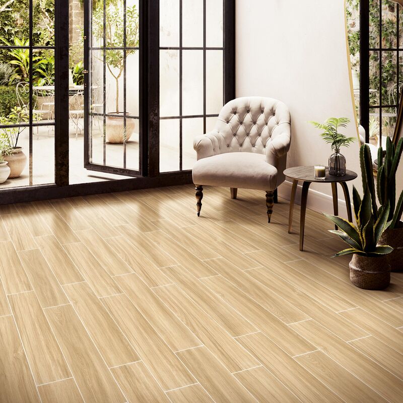 GRES PORCELÁNICO ESMALTADO COUNTRY BEIGE MATE 20X100 CM