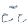 SET DE ACCESORIOS 3 PIEZAS ASIS CR(1 PERCHERO, 1 PORTARROLLO Y 1 TOALLERO DE MANO)