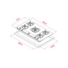 ENCIMERA A GAS GBC-95030 KB 90 CM 5 QUEMADORES 90X51X11 CM